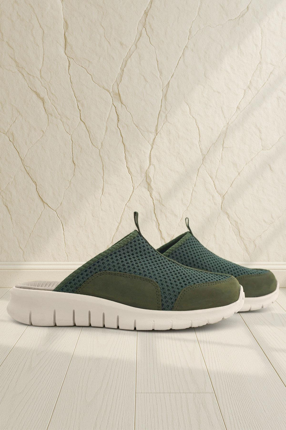 Heep Medikal Haki Yeşil Krem Tabanlı Comfort Spor Terlik BT50-HKKR.40