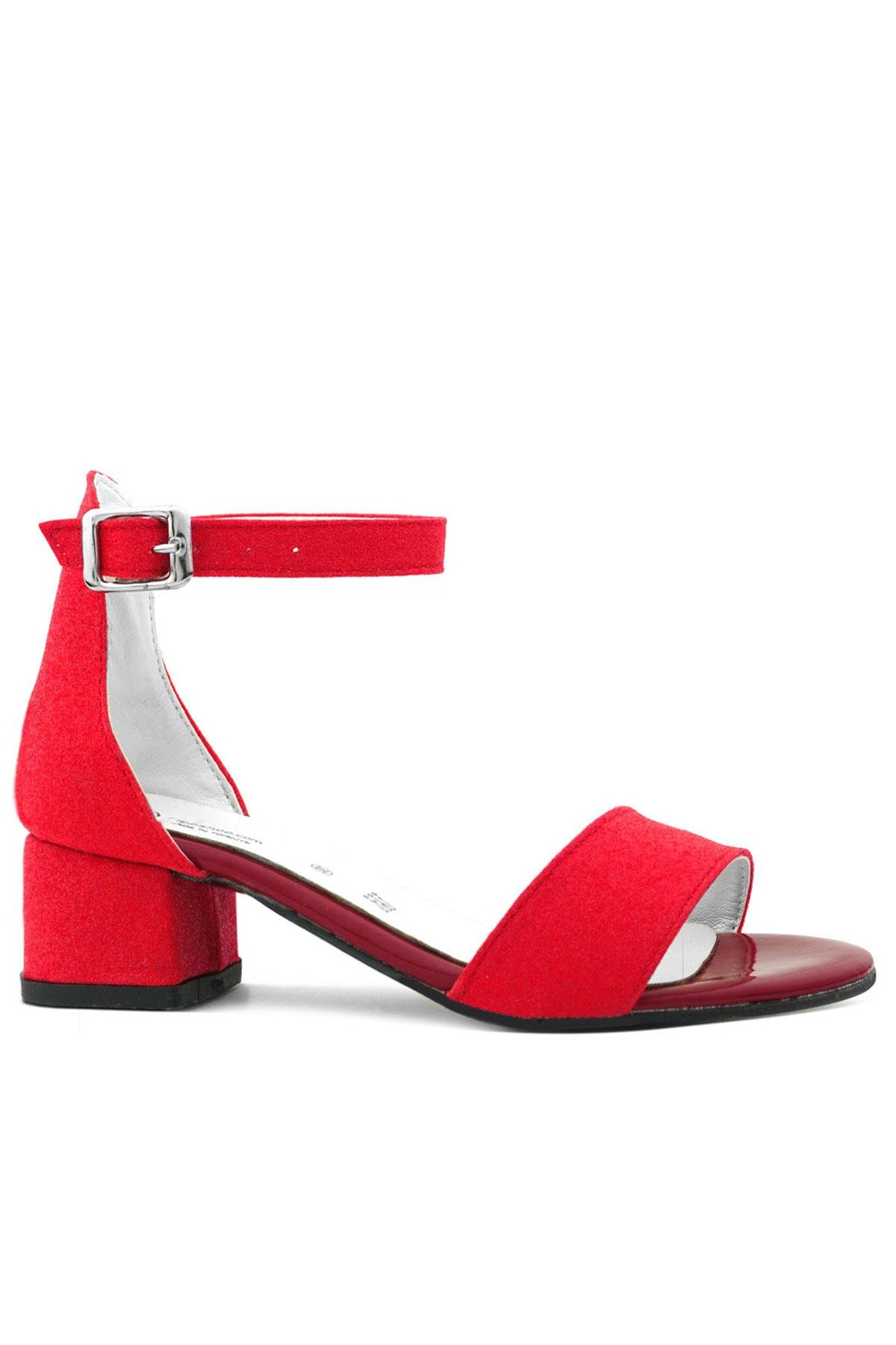 Lilo Simli Kırmızı Tek Bantlı Kız Çocuk Topuklu Abiye Ayakkabı B609-KIS.30