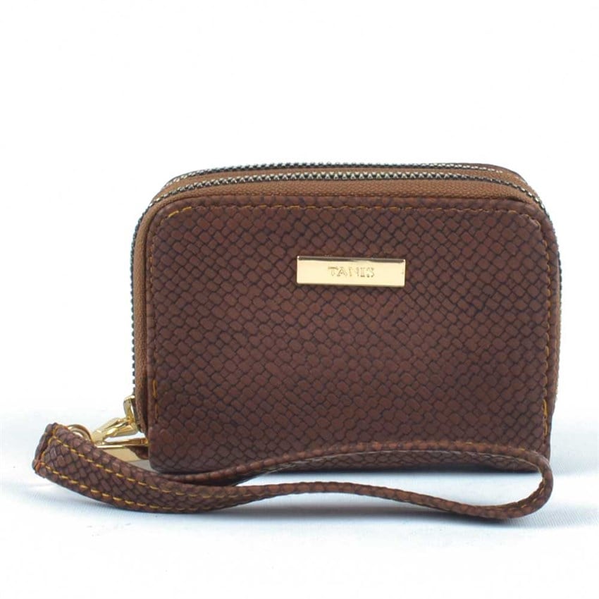 Kadın Cüzdan & Kartlık Desenli Taba El Askılı Kadın Cüzdan KCU03-TAB