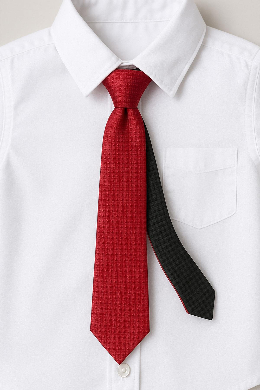 KIRMIZI ÇİFT TARAFLI İNCE ÇOCUK KRAVATI