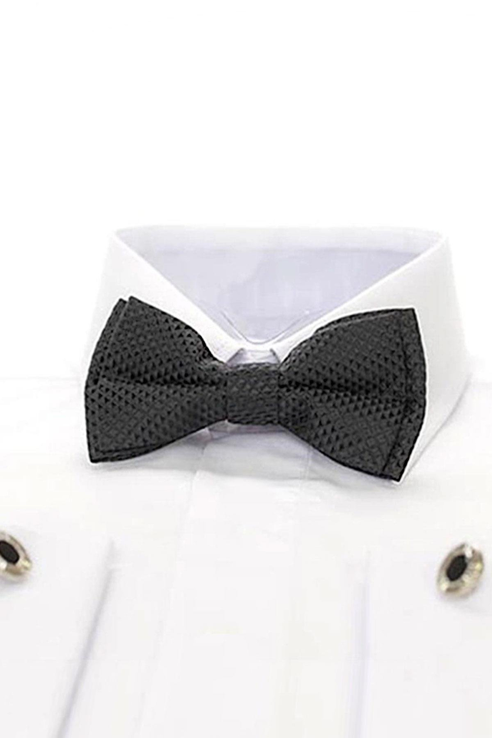 Siyah Ayarlanabilir Saten Desenli Bebek ve Çocuk Papyonu