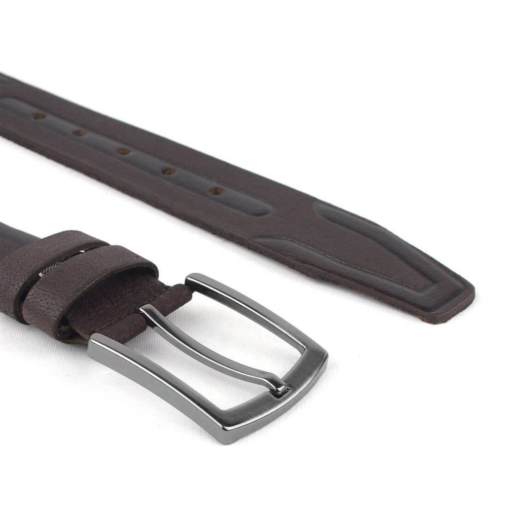 Kahverengi 3,5cm Hakiki Deri Klasik Erkek Kemerleri