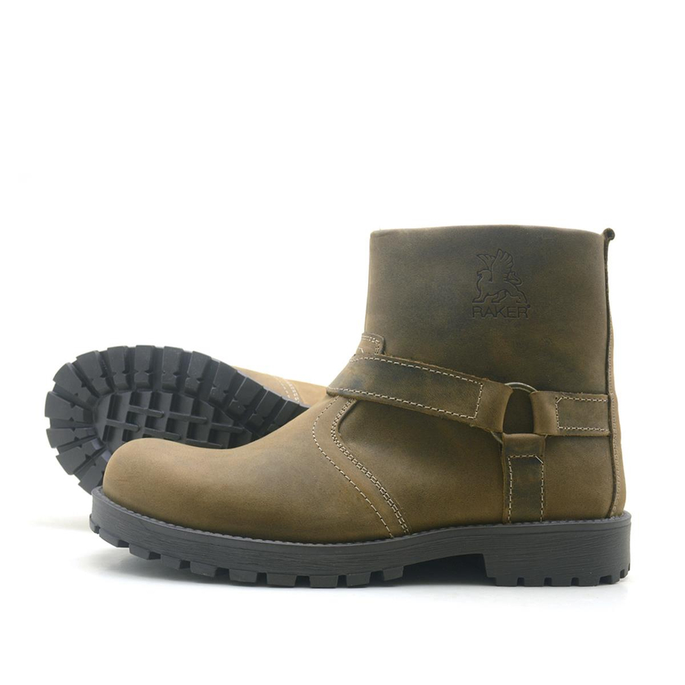 Rakerplus Chiron Hakiki Deri Kum Rengi Fermuarlı Kürklü Bot