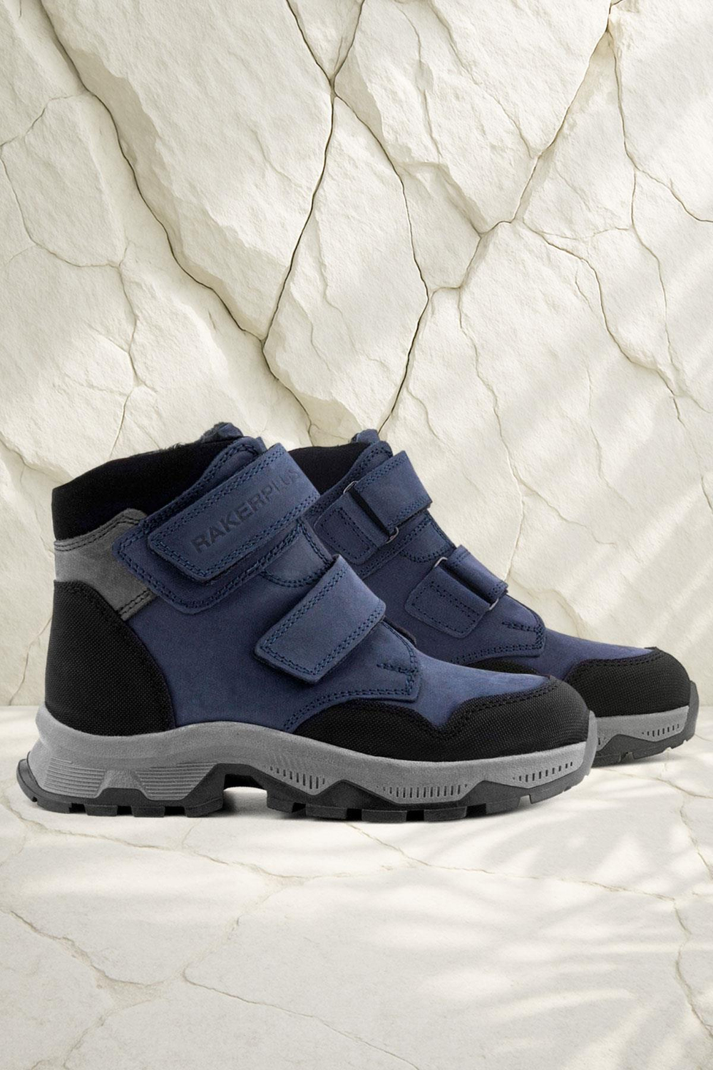 Rakerplus Trekking Hakiki Deri Lacivert Cırt Cırtlı Erkek Çocuk Bot