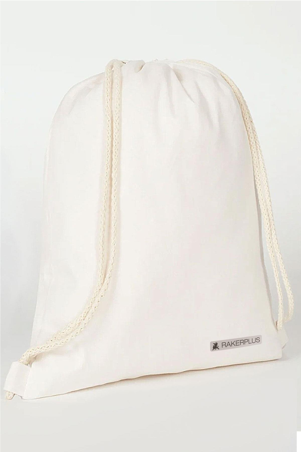 Rakerplus Krem 35x40 cm Unisex Ham Bez Büzgülü Sırt Ayakkabı Çantası RC-0006-KR