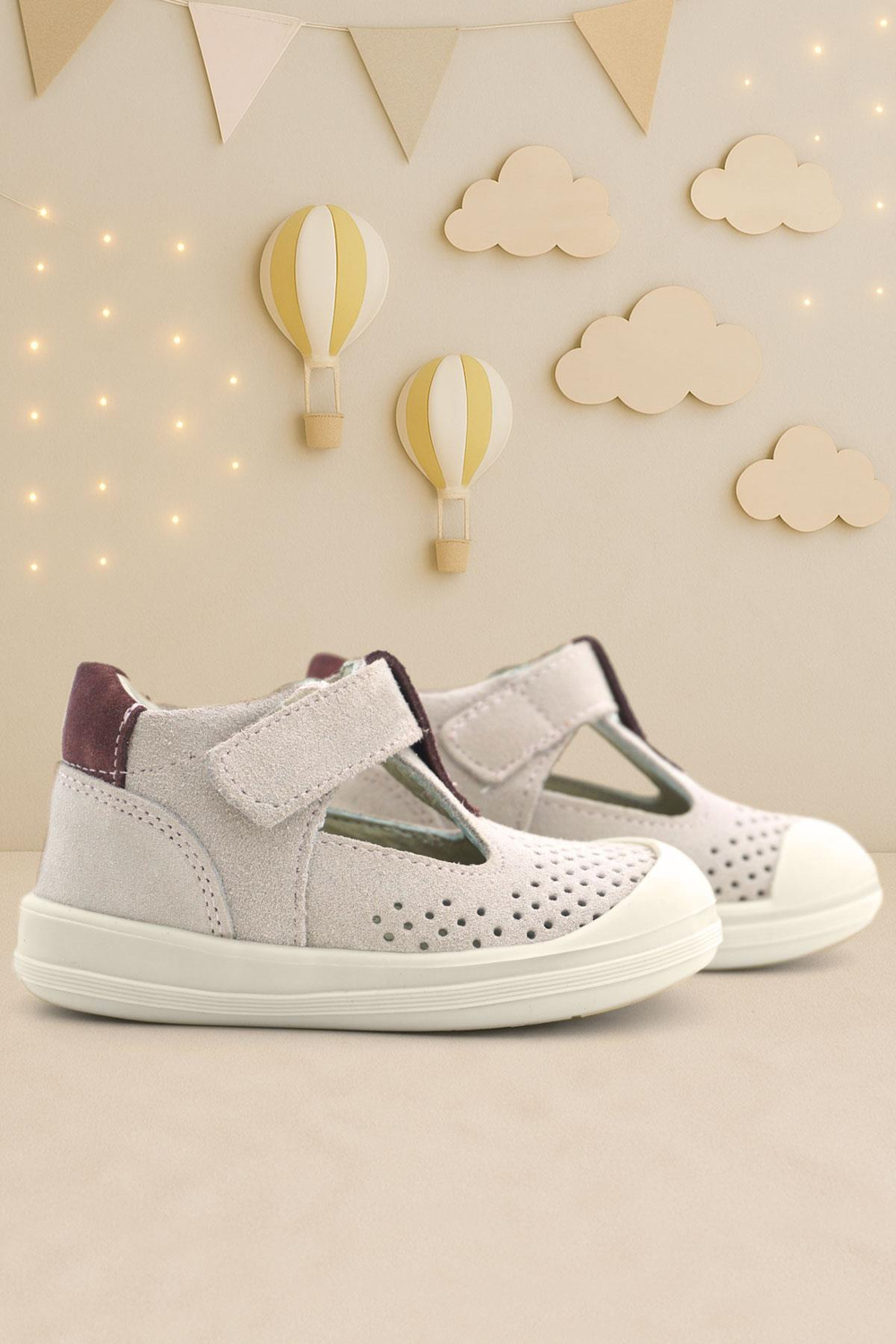 Rakerplus Shaun Hakiki Deri Lila Mor Cırtlı Anatomik Bebek Sandalet R620-LIMO.25