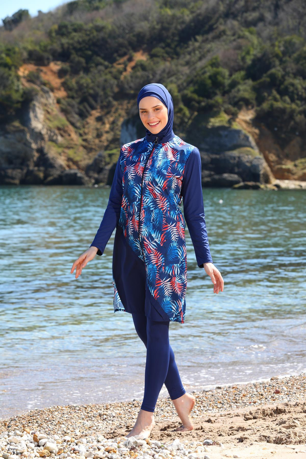 Garnili Jile Model Taytlı Tam Kapalı Tesettür Mayo 3444