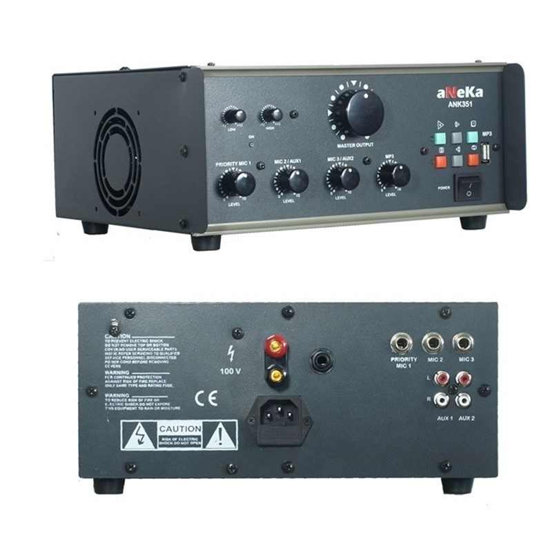 Aneka ANK-351 3 Kanal 200 Watt Trafolu Anfili Mikser