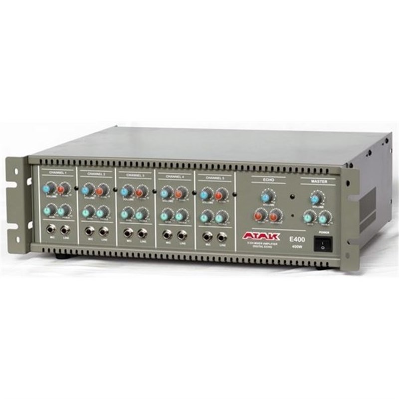 Atak E400T Ekolu 5 Kanal 400 Watt 100V Power Mikser