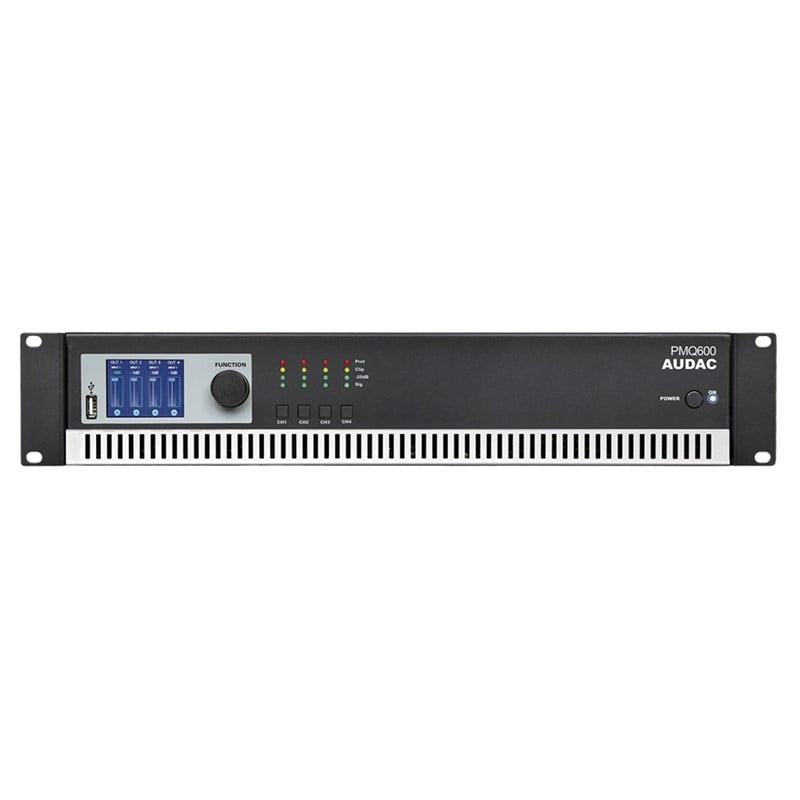 Audac PMQ600 WaveDynamics™ Quad Channel 100V Power Amplifier 4 x 600 W, Class-D