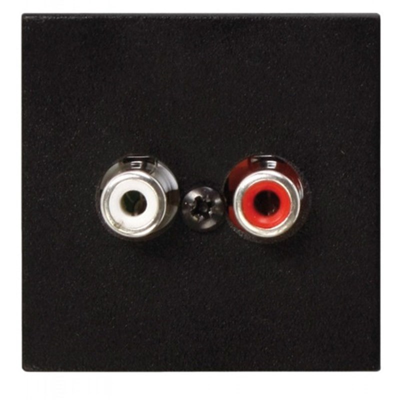 Audac WLI18 B (Siyah) 45x45 mm Rca Duvar Tipi Bağlantı Unitesi