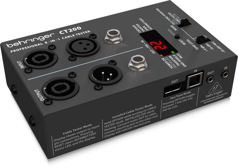 Behringer CT200 8'li Profesyonel Kablo Test Cihazı