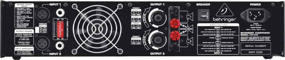 Behringer EP2500 2x1200W Power Amplifier