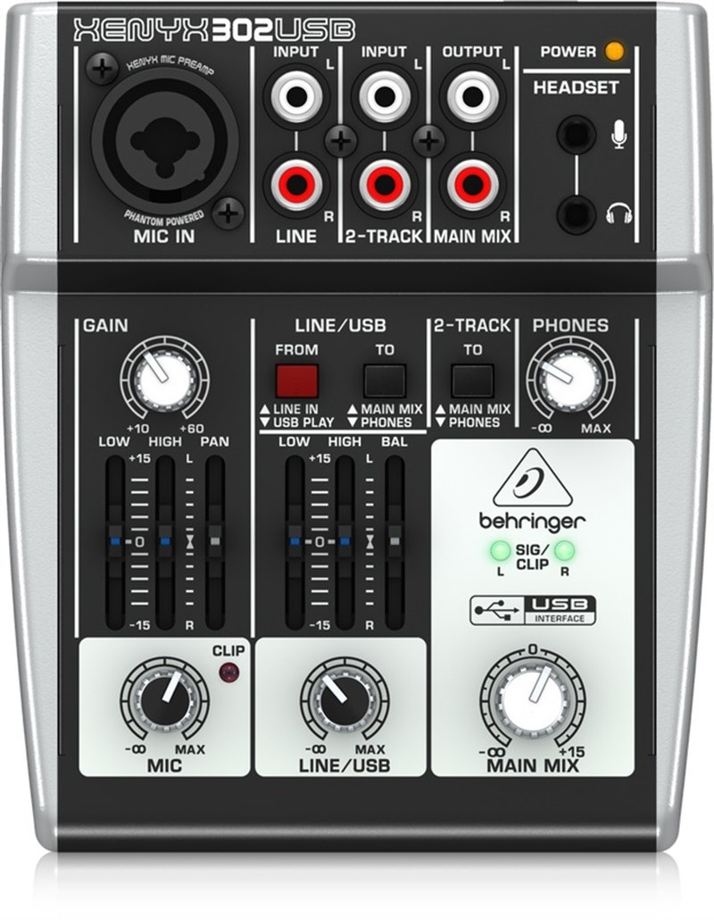 Behringer XENXY 302USB 3 Kanal Deck Mikser