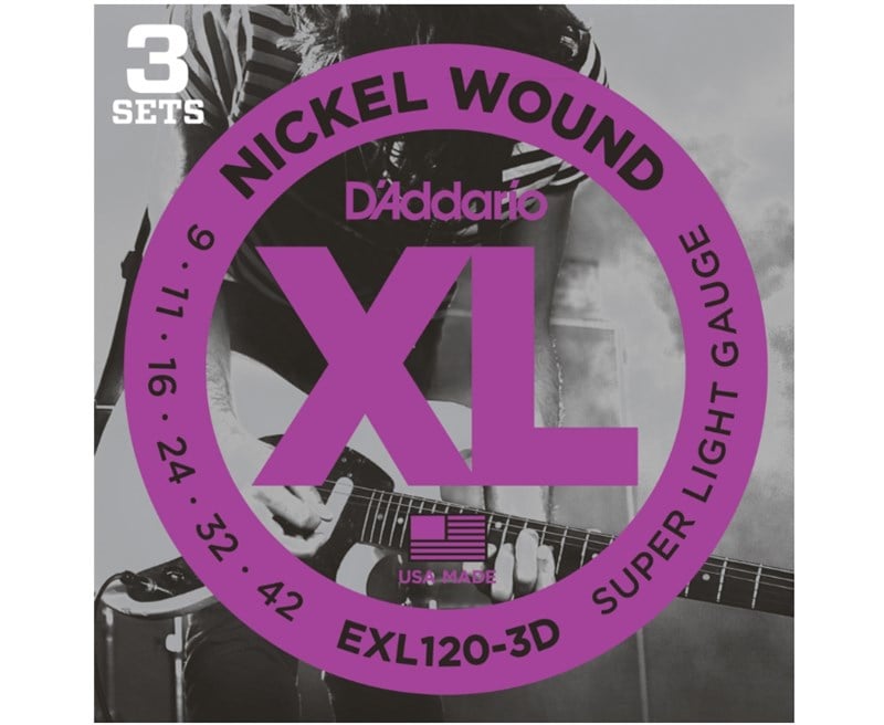D'Addario EXL120-3D Elektro Gitar Teli 9-42 (3 Set)