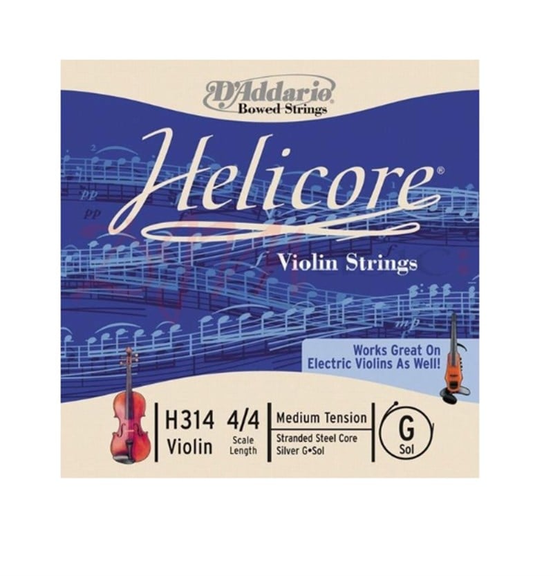 D'Addario H314 Tek Keman Teli Helicore (Sol)