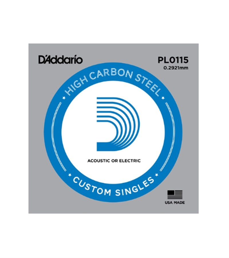 D'Addario High Carbon Steel PL0115 E-Mi Elektro Gitar Teli (Tek)