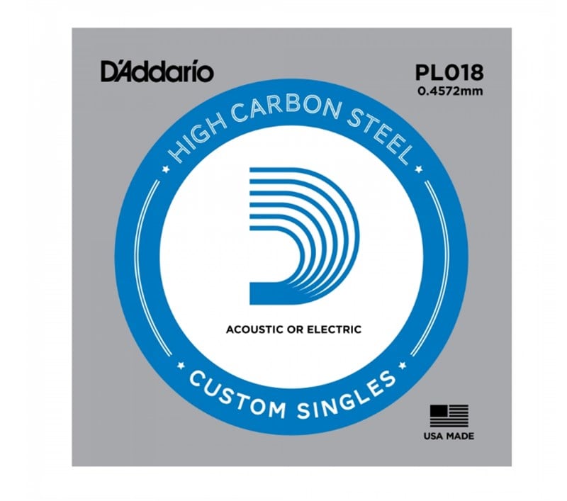 D'Addario PL018 Plain Steel Elektro Gitar (G) Sol Teli