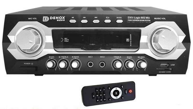 Denox DXV-LOGIC 802 - 2 Mik 2 Aux 120W 4 ohm Stereo Amfi