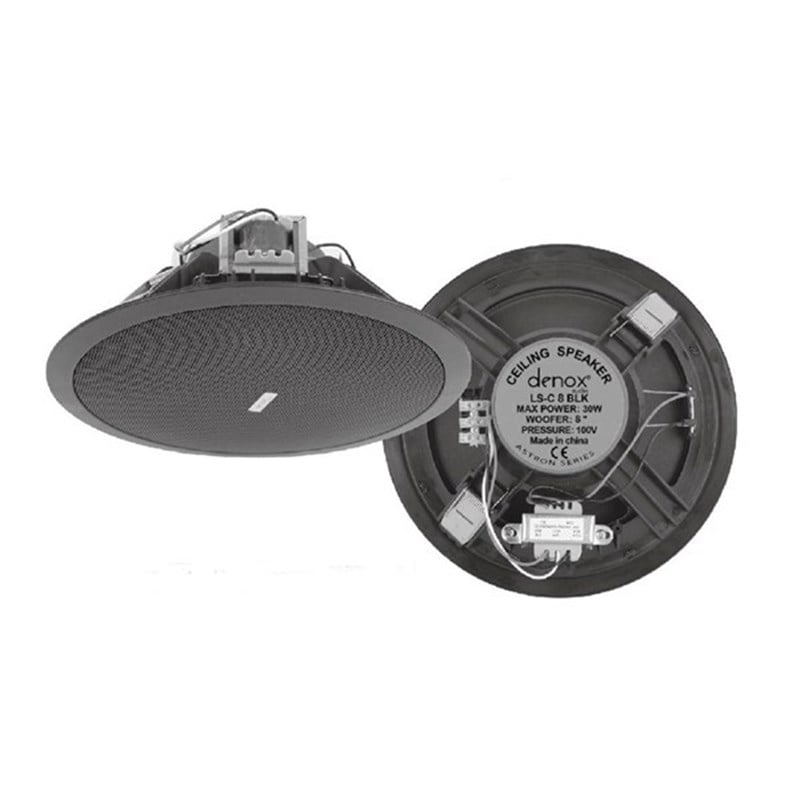 Denox LS C 8 Black 100V/8 ohm 15W 8-inch Tavan Hoparlörü