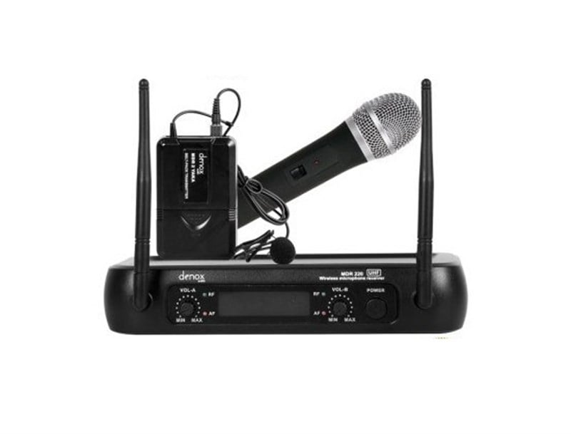 Denox MDR-220 EL+Yaka UHF Band Kablosuz Mikrofon Seti