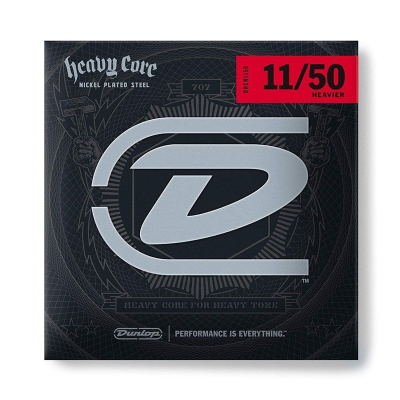 Dunlop DHCN1150 Heavy Core Nickel Steel Heavier NPS Electric Guitar 6 String Set 011-.050