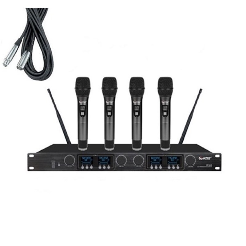 HTDZ HT-640 H 4lü Kablosuz El Tipi Mikrofon Sistemi