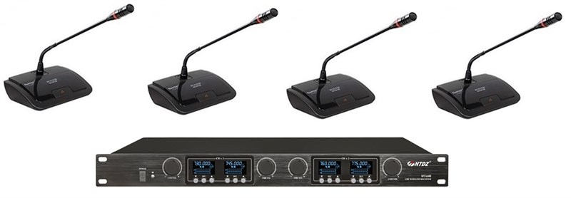 HTDZ HT-640 Set 4'lü Kablosuz Masa Mikrofon