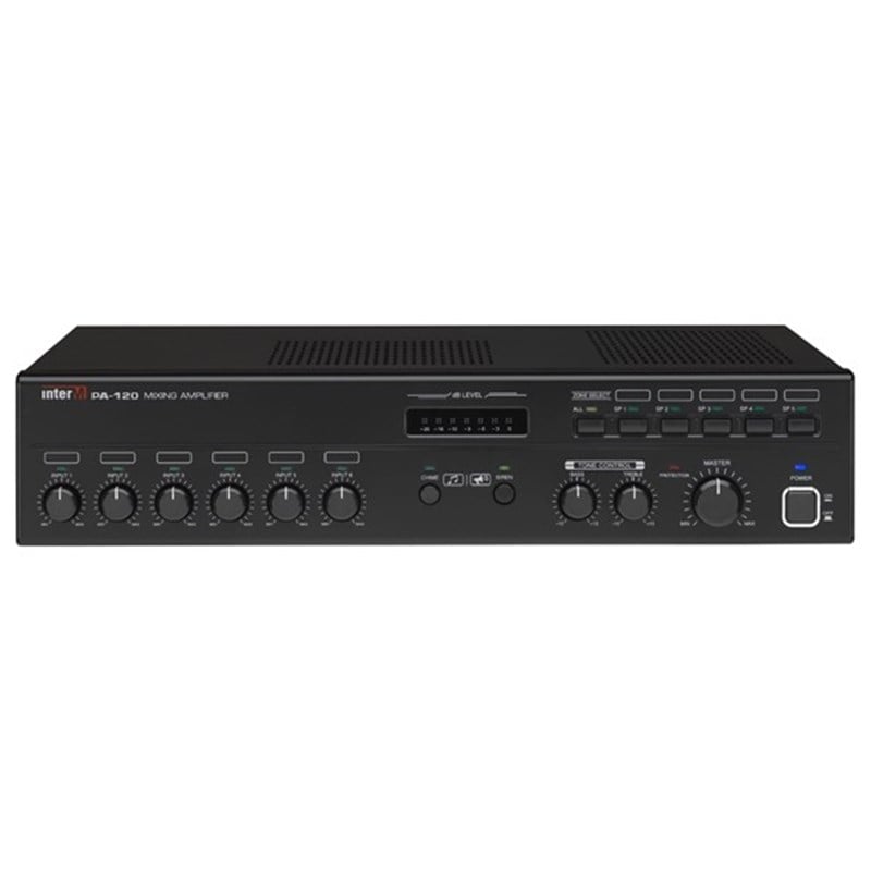 Inter m PA-120 5-Bölgeli 120W 100V 6-Girişli Amfili Mikser