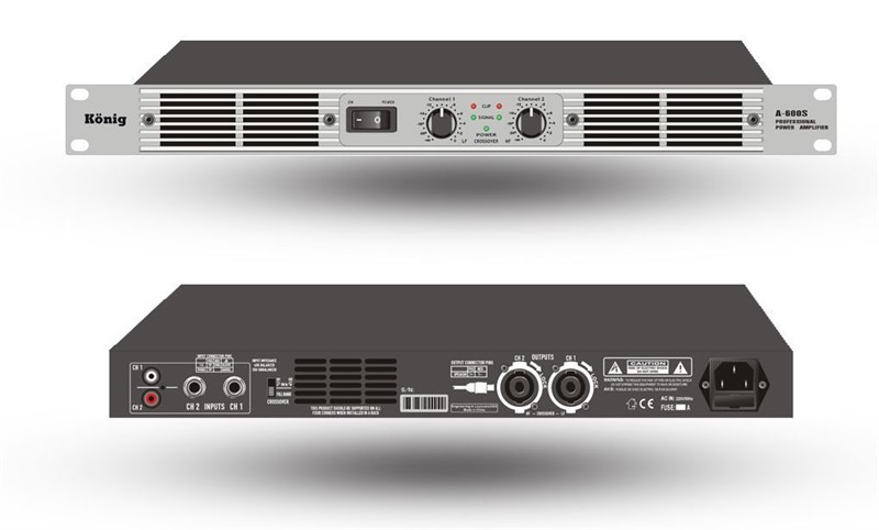 KÖNİG A-600/S 8 ohm 400 W - 4 ohm 600 W Power Anfi