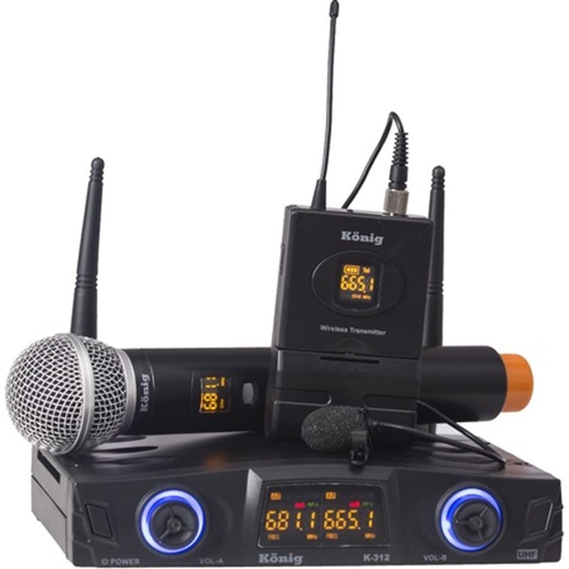 König K-312 EL+Yaka 2-Kanal UHF Telsiz Mikrofon