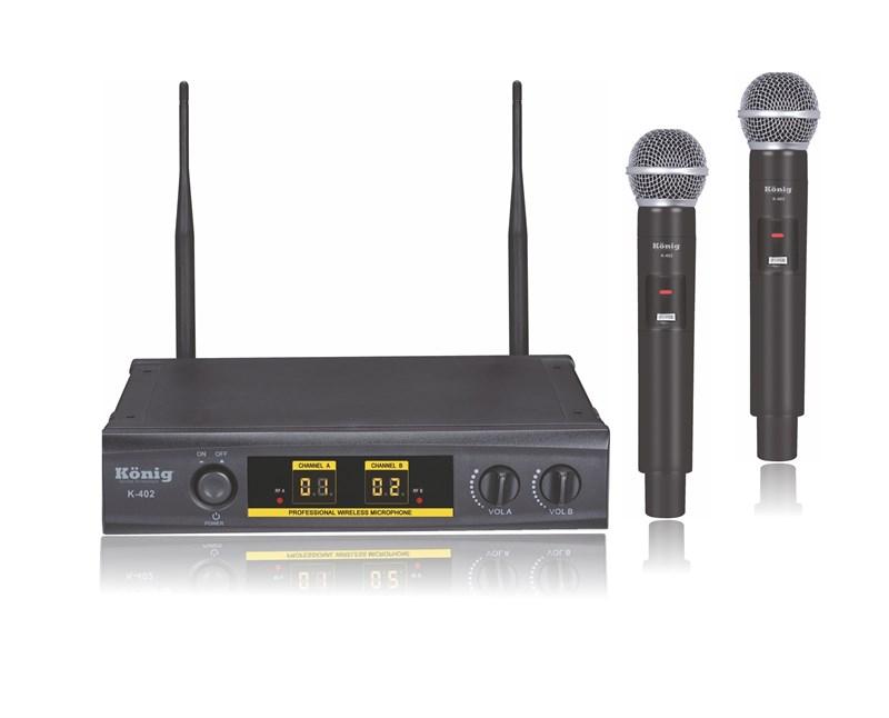 König K-402 2 EL 2-Kanal UHF Telsiz Mikrofon