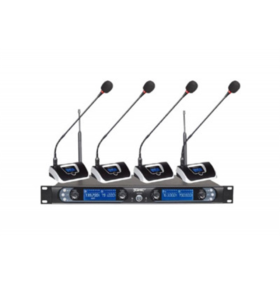 Kraftig U3104M Kablosuz Uhf Mavi Ekran Kürsü Mikrofonu
