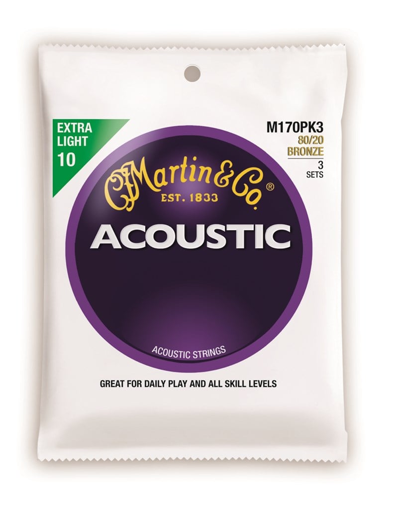 M170PK3 - 80/20 Bronze (Extra Light) 10-47 Akustik Gitar Teli - 3 Set