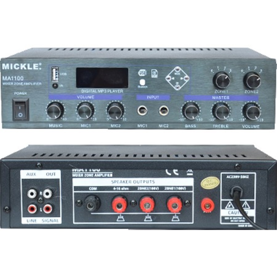 Mickle MA1100 İki Zonlu 100 V Mikser Amfi
