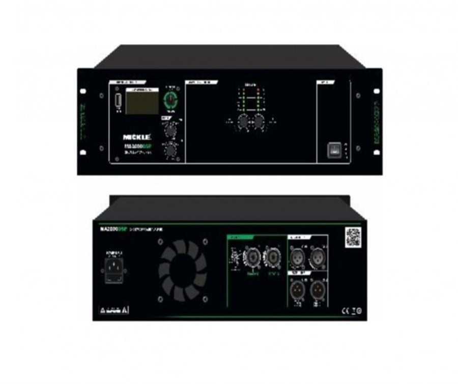 Mickle MA2000DSP Usb 2x1000W 4 Ohm 3U Power Amfi