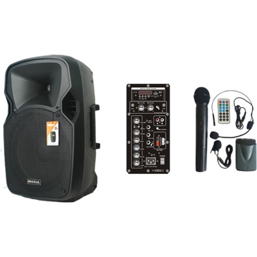 Mickle MP810 8 İnç 20 Cm El + Yaka 2 Yollu Portatif Anfili Hoparlör