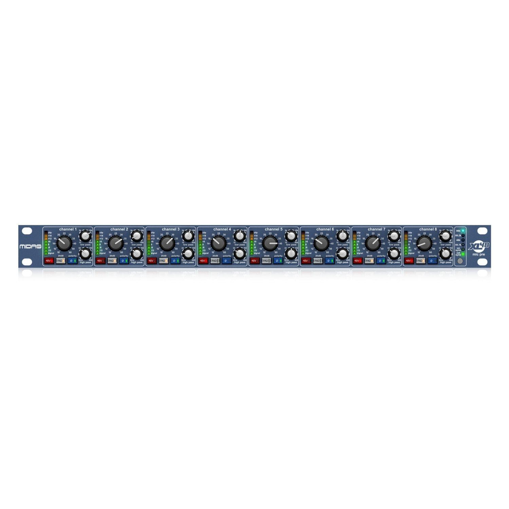 Midas XL48 8 Kanal DIGI-LOG Mikrofon Preamplifikatörü