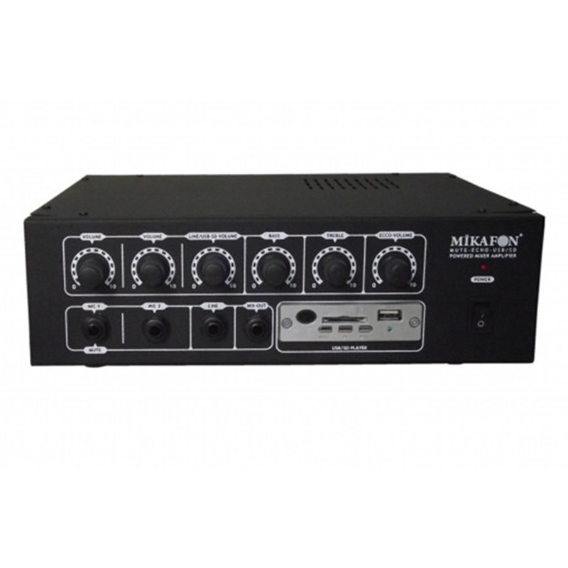 Mikafon B052U - 50W/4 ohm,SD/USB çalar Power Mikser
