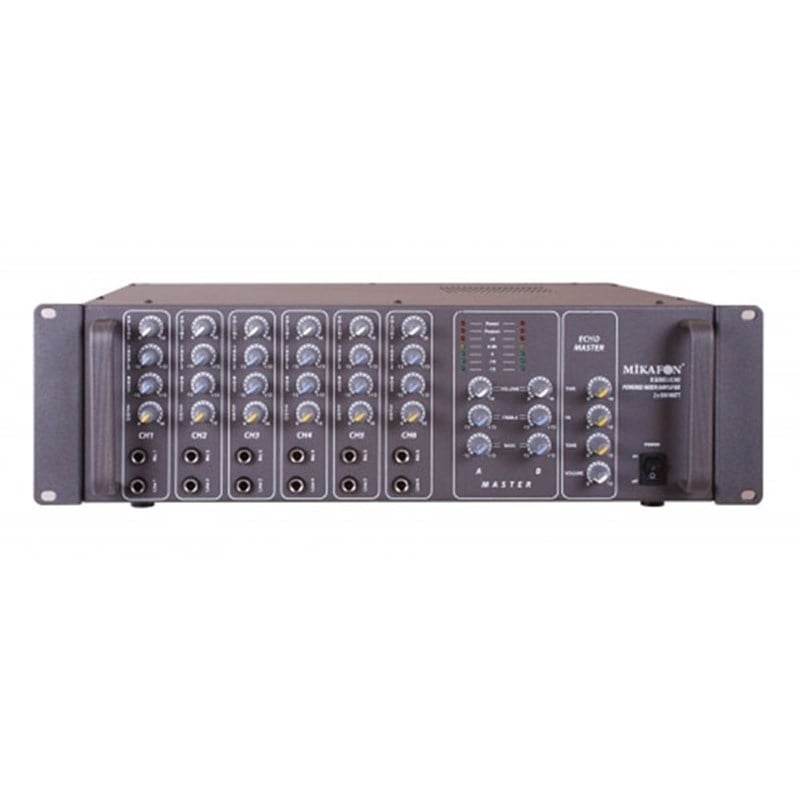 Mikafon B8561 - 2 x 500W 100V 4 ohm 6 mono 6 stereo Ekolu Mikser Anfi