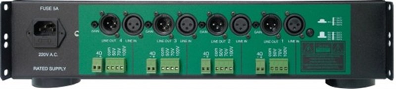 Mikafon Q4250V 4x300 Watt Rms 4 ohm 100V Power Amfi