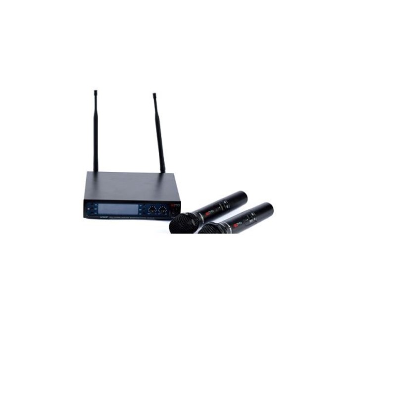 Mito UM-800EE UHF 80 Seçmeli Frekanslı İki Kanal Dijital Alıcı PLL Çift El Tipi Mikrofon