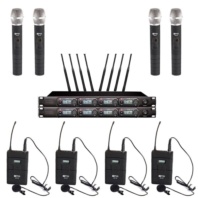 Mito UR8 + Mito Uryb + Urpe 4'lü Yaka Headset Kablosuz Mikrofon Seti