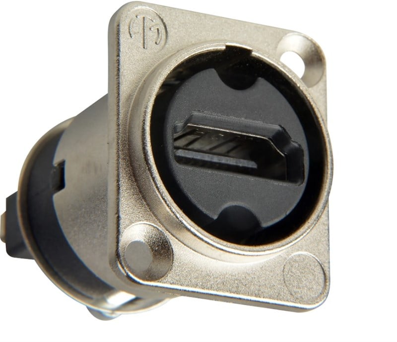 Neutrik NAHDMI-W HDMI feedthrough adapter, D-shape housing