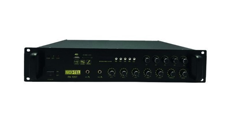 Notel NOT PA-105T 100Watt 100V Trafolu 2 Mik Girişli Amfi