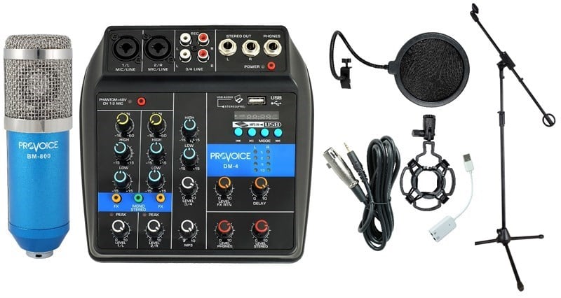 Provoice Audio BM-800 Studyo Mavi Ses Kayıt Baslangıc Paketi