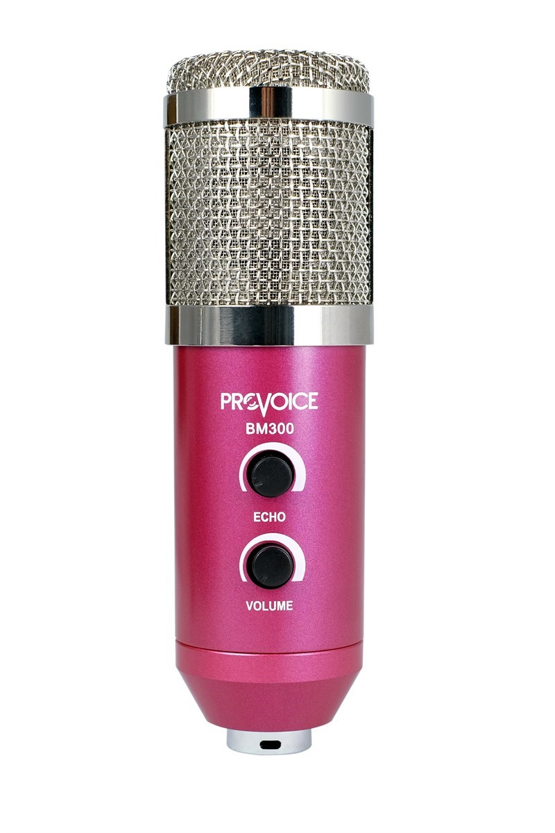 Provoice BM-300 Kayıt Mikrofonu+ Stand+ Pop Fitre+ Shock Mount (Pembe)