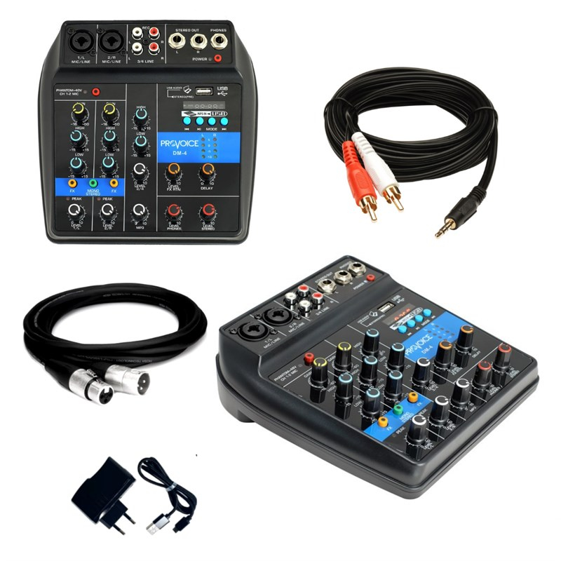 Provoice DM-4 +48V Phantomlu Ses Kartlı Usb Girişli Kayıt Mikseri