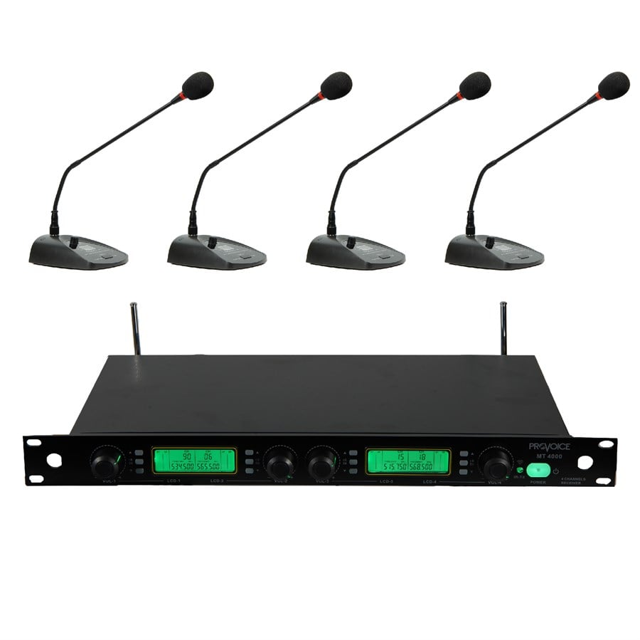 Provoice MT-4000-4K Kablosuz 4'lü Kürsü Masa Mikrofonu