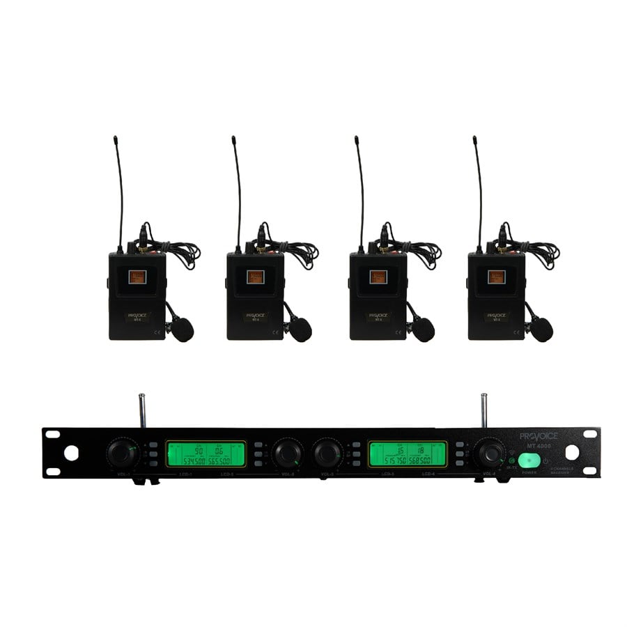 Provoice MT-4000-4Y Kablosuz 4'lü Yaka Mikrofonu